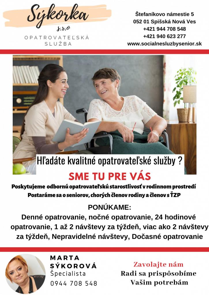 leták opatrovanie